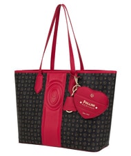 POLLINI HERITAGE Bolso de compras de hombro con neceser. negro rojo - Bolsos Mujer - 2