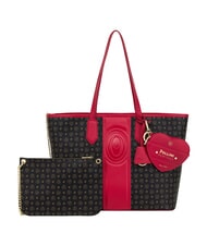 POLLINI HERITAGE Bolso de compras de hombro con neceser. negro rojo - Bolsos Mujer - 5