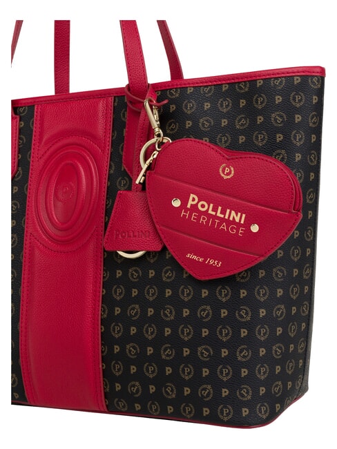 HERITAGE Bolso de compras de hombro con neceser. negro rojo - Bolsos Mujer