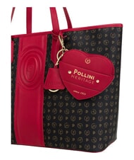 POLLINI HERITAGE Bolso de compras de hombro con neceser. negro rojo - Bolsos Mujer - 6