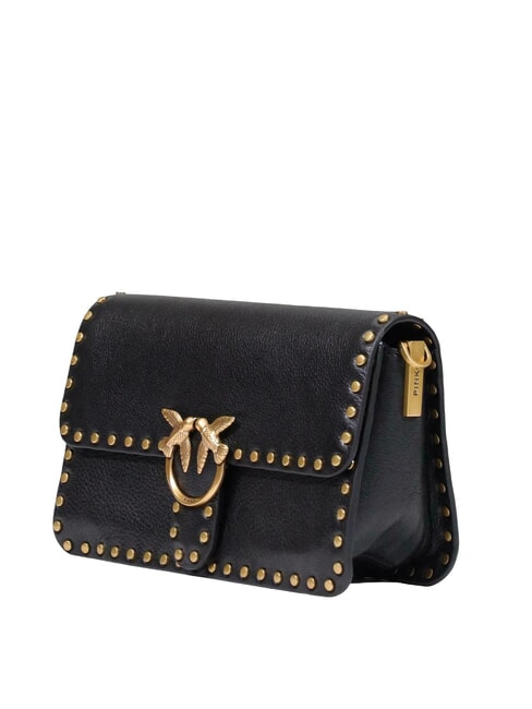 LOVE ONE SLOUCHY Minibolso de hombro negro-oro antiguo - Bolsos Mujer