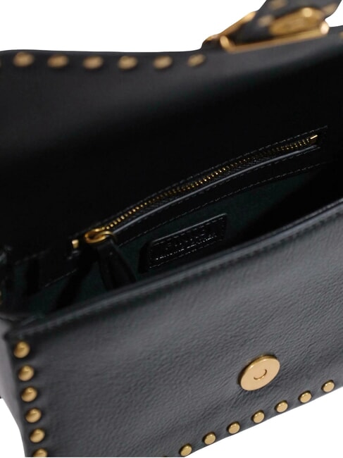 LOVE ONE SLOUCHY Minibolso de hombro negro-oro antiguo - Bolsos Mujer