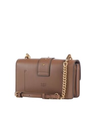 PINKO LOVE ONE CLASSIC Mini bolso de hombro de piel co&ntilde;ac marr&oacute;n-oro antiguo - Bolsos Mujer - 3