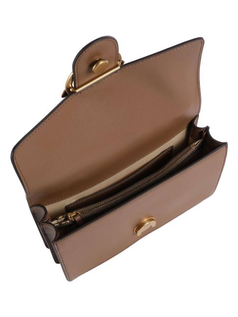 LOVE ONE CLASSIC Mini bolso de hombro de piel co&ntilde;ac marr&oacute;n-oro antiguo - Bolsos Mujer