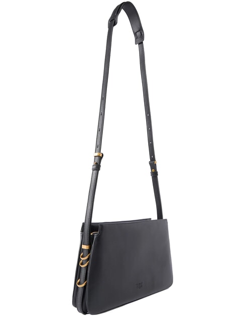 TRIPLET MINI Bolso de hombro de piel. negro-oro antiguo - Bolsos Mujer