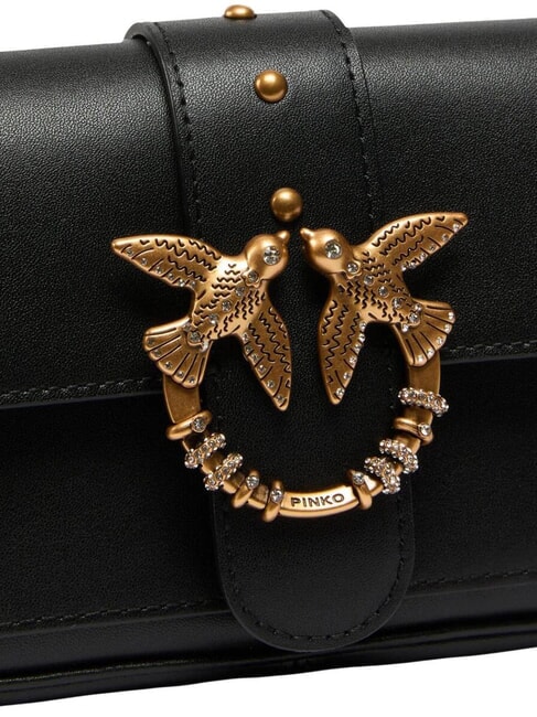 LOVE POCKET Minibolso de hombro negro-oro antiguo - Bolsos Mujer