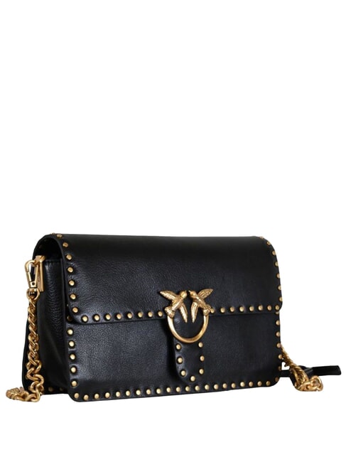 LOVE ONE SLOUCHY Bolso de hombro negro-oro antiguo - Bolsos Mujer