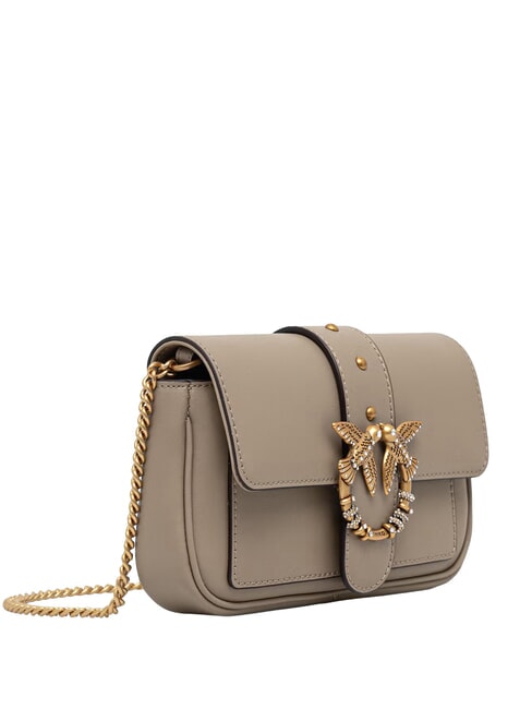 LOVE POCKET Minibolso de hombro blanco seda-oro antiguo - Bolsos Mujer