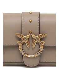 PINKO LOVE POCKET Minibolso de hombro blanco seda-oro antiguo - Bolsos Mujer - 4