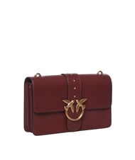 PINKO LOVE ONE CLASSIC Bolso bandolera de piel con solapa Grosella intensa-oro antiguo - Bolsos Mujer - 2