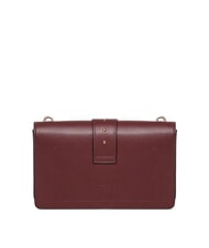 PINKO LOVE ONE CLASSIC Bolso bandolera de piel con solapa Grosella intensa-oro antiguo - Bolsos Mujer - 3