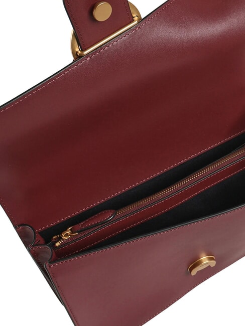 LOVE ONE CLASSIC Bolso bandolera de piel con solapa Grosella intensa-oro antiguo - Bolsos Mujer
