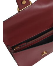 PINKO LOVE ONE CLASSIC Bolso bandolera de piel con solapa Grosella intensa-oro antiguo - Bolsos Mujer - 4