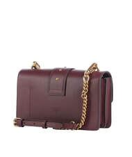 PINKO LOVE ONE CLASSIC Mini bolso de hombro de piel Grosella intensa-oro antiguo - Bolsos Mujer - 2