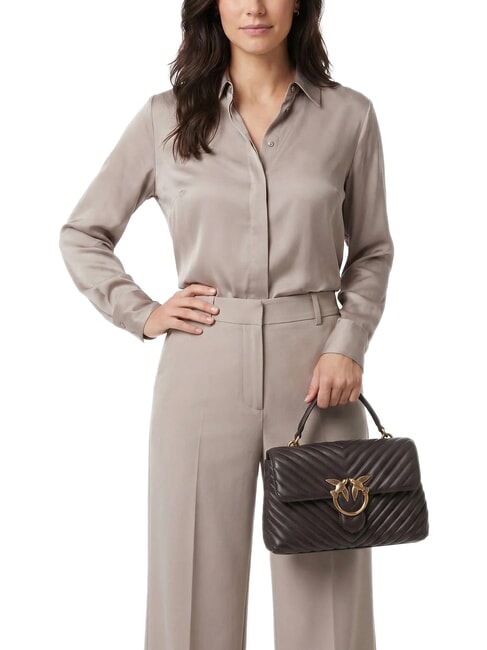 CLASSIC LADY LOVE BAG bolsa de chevr&oacute;n marr&oacute;n marrasca-oro antiguo - Bolsos Mujer