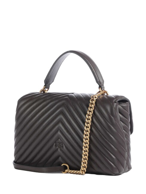 CLASSIC LADY LOVE BAG bolsa de chevr&oacute;n marr&oacute;n marrasca-oro antiguo - Bolsos Mujer
