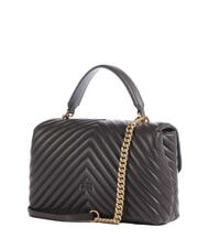 PINKO CLASSIC LADY LOVE BAG bolsa de chevr&oacute;n marr&oacute;n marrasca-oro antiguo - Bolsos Mujer - 3