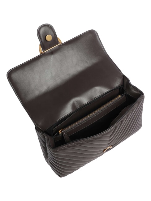 CLASSIC LADY LOVE BAG bolsa de chevr&oacute;n marr&oacute;n marrasca-oro antiguo - Bolsos Mujer