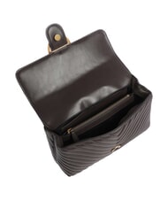PINKO CLASSIC LADY LOVE BAG bolsa de chevr&oacute;n marr&oacute;n marrasca-oro antiguo - Bolsos Mujer - 4