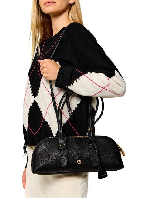 BOWLING Bolso de hombro con correa para el hombro. negro-oro antiguo - Bolsos Mujer