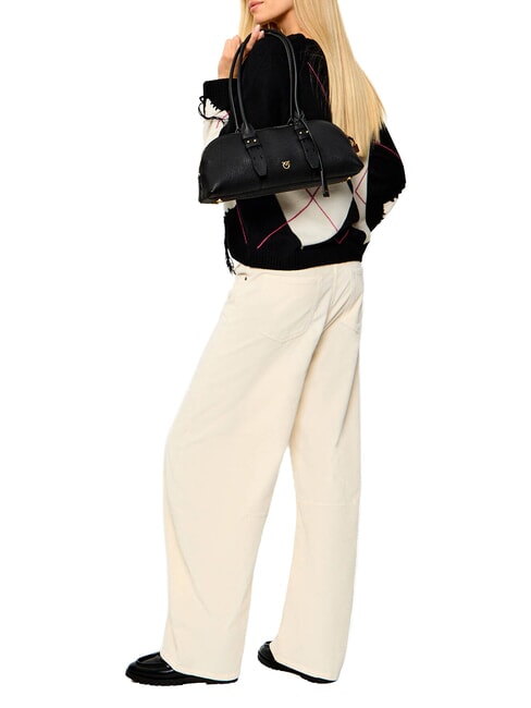 BOWLING Bolso de hombro con correa para el hombro. negro-oro antiguo - Bolsos Mujer