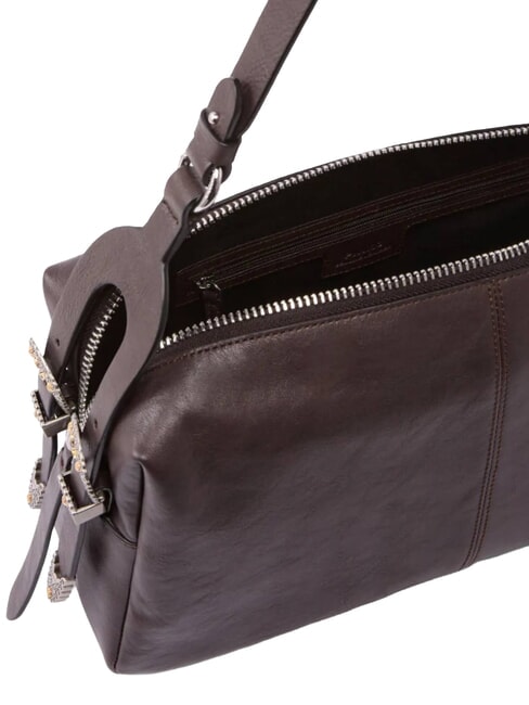 24 CLASSIC Bolso de hombro Mezcla marr&oacute;n Marasca. Galvanizado. - Bolsos Mujer