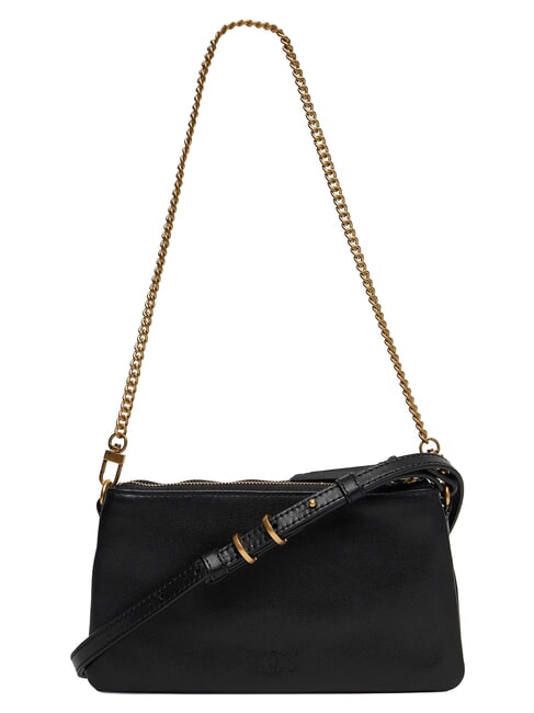 DOUBLE Bolso de hombro con correa para el hombro. negro-oro antiguo - Bolsos Mujer