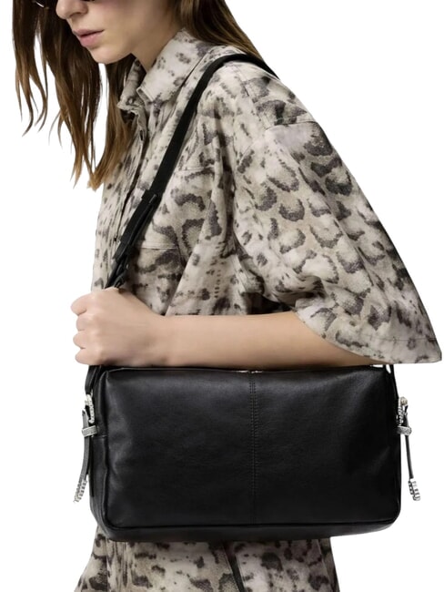 24 CLASSIC Bolso de hombro negro-plata vieja - Bolsos Mujer