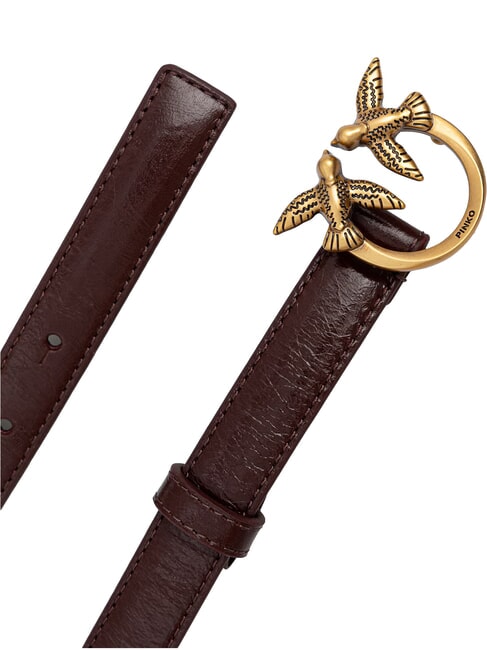 LOVE BERRY Cintur&oacute;n de cuero marr&oacute;n oscuro-oro antiguo - Cinturones