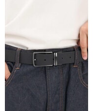 ARMANI EXCHANGE A|X Cintur&oacute;n de cuero de doble cara negro/azul marino - Cinturones - 3