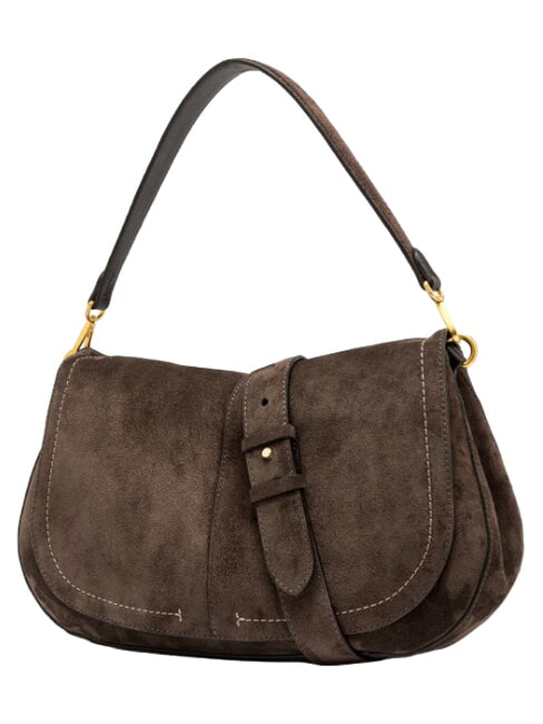 HELENA ROUND Bolso de hombro de piel moca - Bolsos Mujer