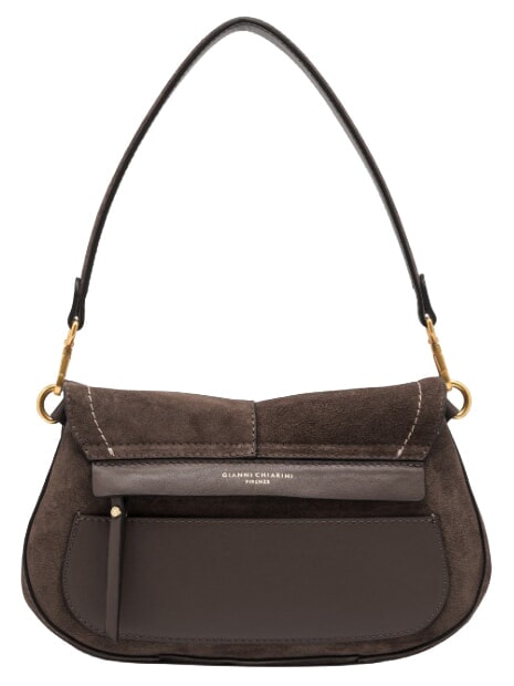 HELENA ROUND Bolso de hombro de piel moca - Bolsos Mujer