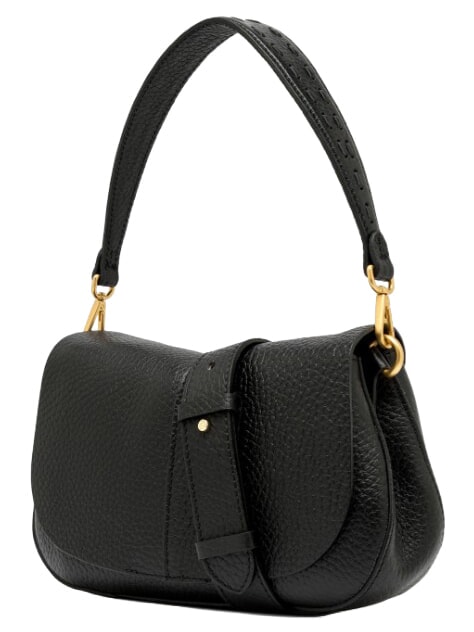 HELENA ROUND Bolso de hombro de piel con correa para el hombro. negro - Bolsos Mujer