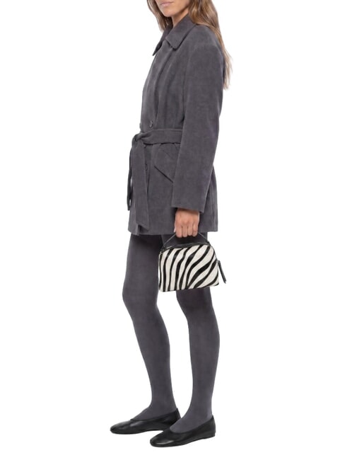 ALIFA Bolso de piel con correa para el hombro. cebra blanca y negra - Bolsos Mujer