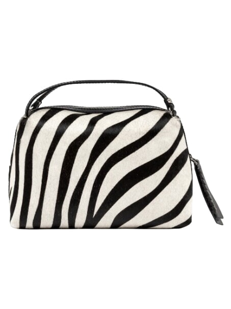 ALIFA Bolso de piel con correa para el hombro. cebra blanca y negra - Bolsos Mujer