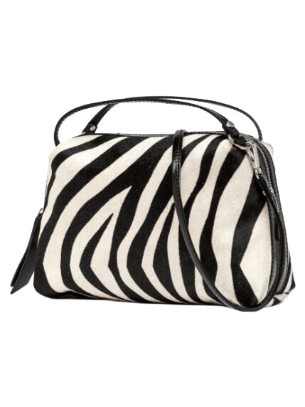 ALIFA Bolso de piel con correa para el hombro. cebra blanca y negra - Bolsos Mujer
