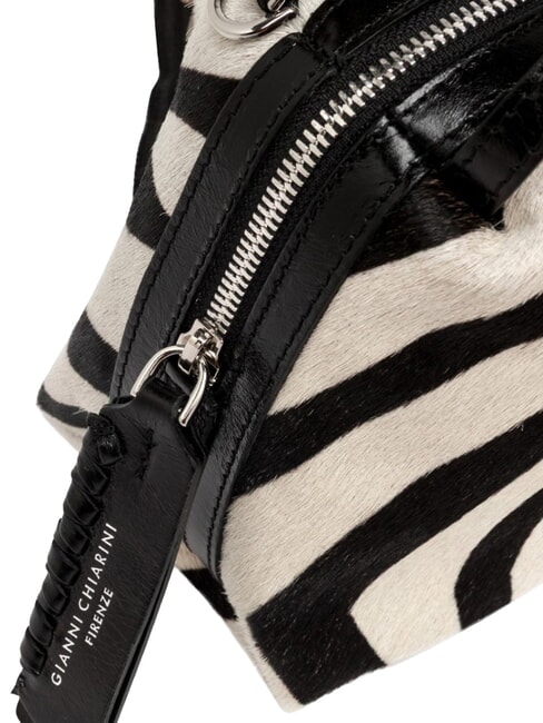 ALIFA Bolso de piel con correa para el hombro. cebra blanca y negra - Bolsos Mujer