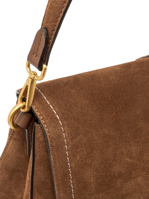 HELENA ROUND Bolso de hombro de piel co&ntilde;ac - Bolsos Mujer