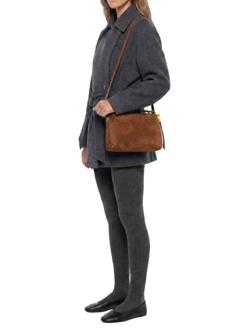 ALIFA Bolso de mano con correa para el hombro, de piel. co&ntilde;ac - Bolsos Mujer