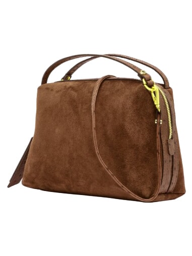 ALIFA Bolso de mano con correa para el hombro, de piel. co&ntilde;ac - Bolsos Mujer