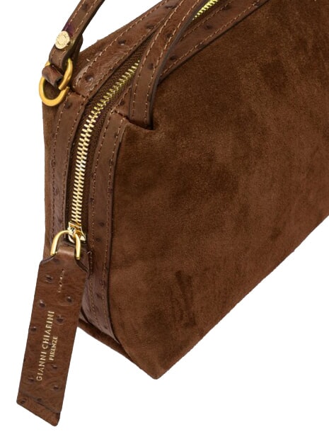 ALIFA Bolso de mano con correa para el hombro, de piel. co&ntilde;ac - Bolsos Mujer