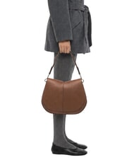 GIANNI CHIARINI HELENA ROUND Bolso bandolera con correa para el hombro, de piel. nueces - Bolsos Mujer - 2