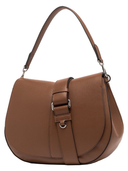 HELENA ROUND Bolso bandolera con correa para el hombro, de piel. nueces - Bolsos Mujer
