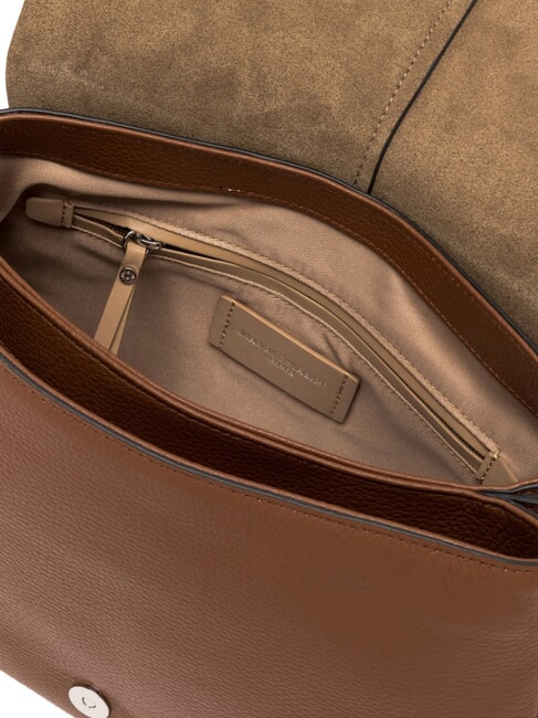 HELENA ROUND Bolso bandolera con correa para el hombro, de piel. nueces - Bolsos Mujer