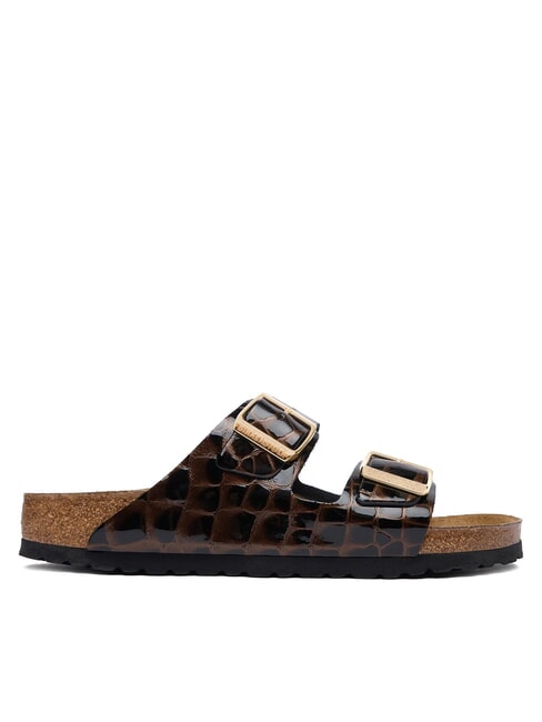 ARIZONA EMBOSS Sandalias de cuero negro animal - Zapatos Mujer