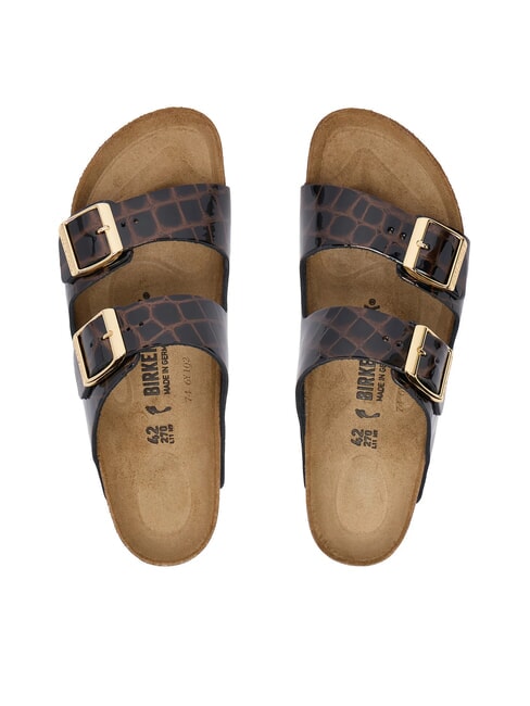 ARIZONA EMBOSS Sandalias de cuero negro animal - Zapatos Mujer