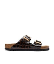 BIRKENSTOCK ARIZONA EMBOSS Sandalias de cuero negro animal - Zapatos Mujer - 2