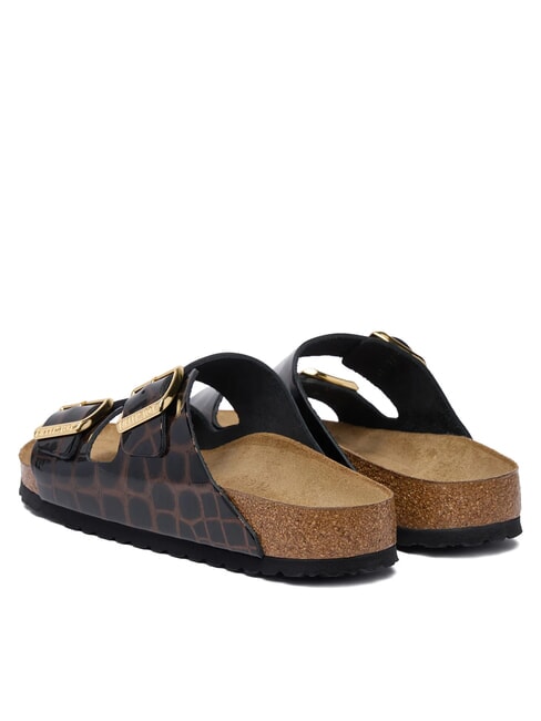 ARIZONA EMBOSS Sandalias de cuero negro animal - Zapatos Mujer