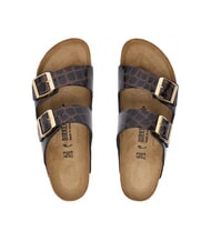 BIRKENSTOCK ARIZONA EMBOSS Sandalias de cuero negro animal - Zapatos Mujer - 4
