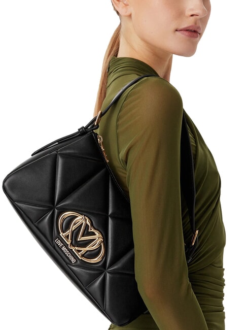 EMBOSSED QUILTED Bolso de hombro negro - Bolsos Mujer